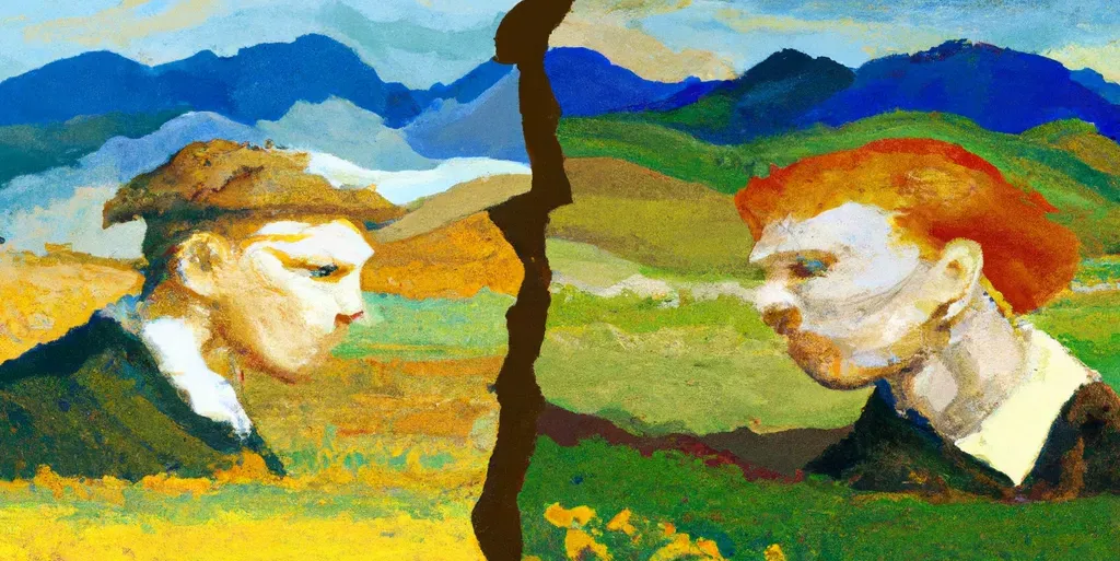 Painting of "divide &#x26; conquer" in Van Gogh style (AI-generated by OpenAI)